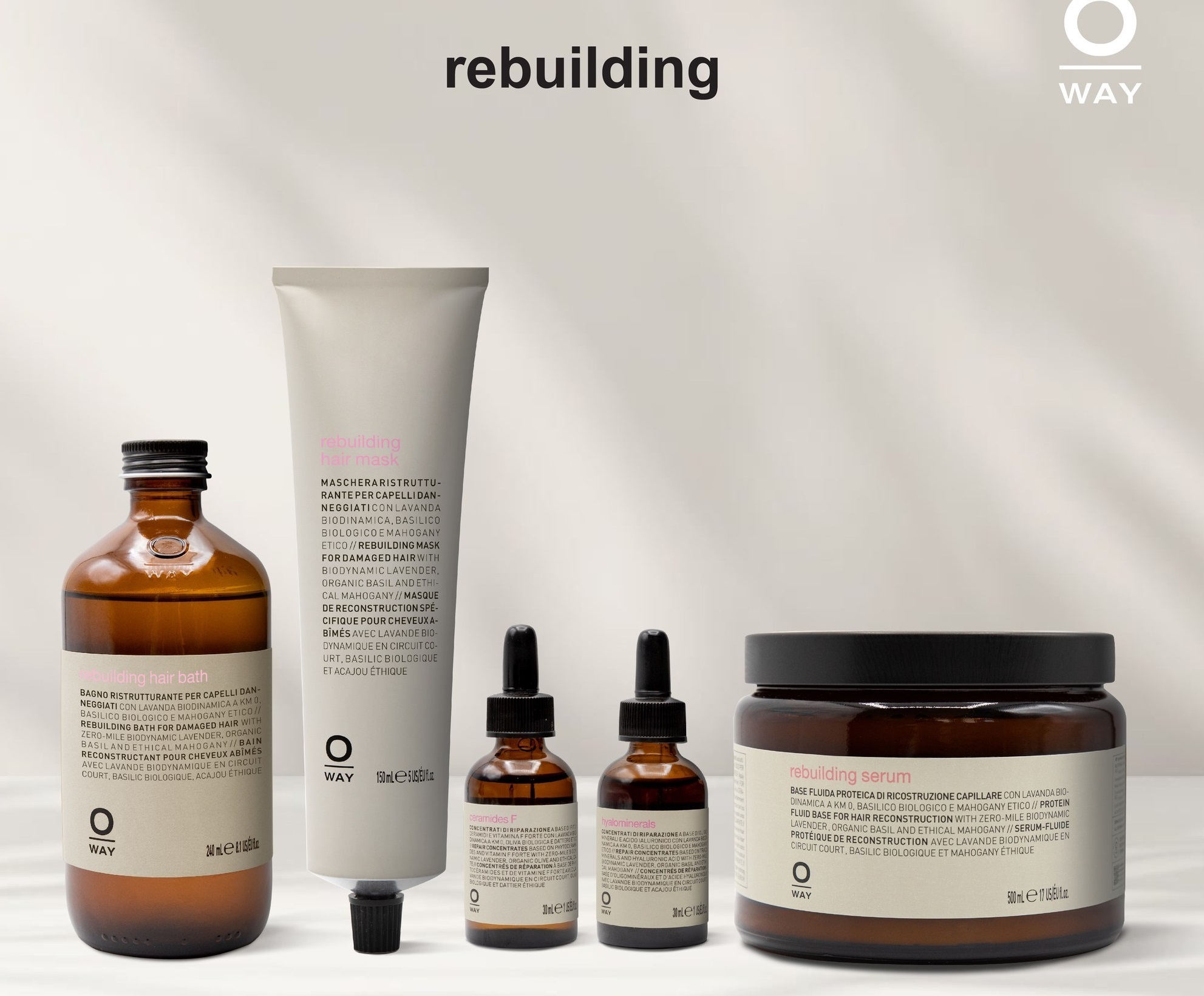 ВЪЗСТАНОВЯВАЩ СЕРУМ ЗА УВРЕДЕНИ КОСИ OWAY Rebuilding Serum 500ml