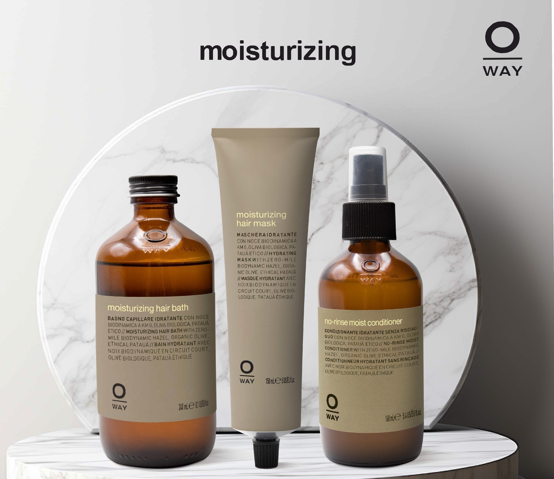 ДЪЛБОКО ХИДРАТИРАЩ ШАМПОАН OWAY Moisturizing Hair Bath 950ml