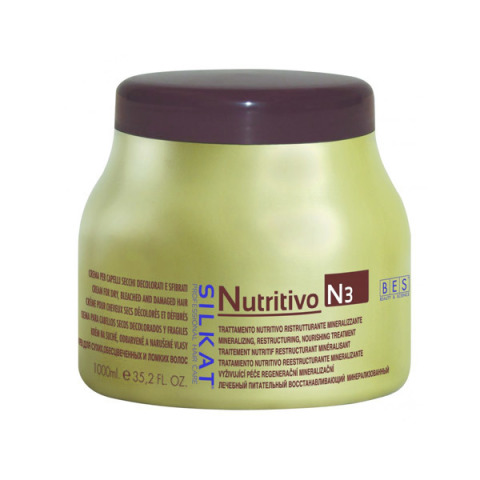 МАСКА УКРЕПВАЩА ЗА ИЗТОЩЕНА КОСА BES N3 SILKAT NUTRITIVO MASK 1000ml 