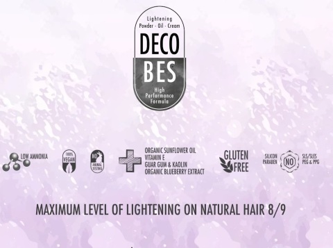 ОБЕЗЦВЕТЯВАЩА ПУДРА С АНТИ-ЖЪЛТ ЕФЕКТ BES Deco Bes Blueberry Dust Free 500g